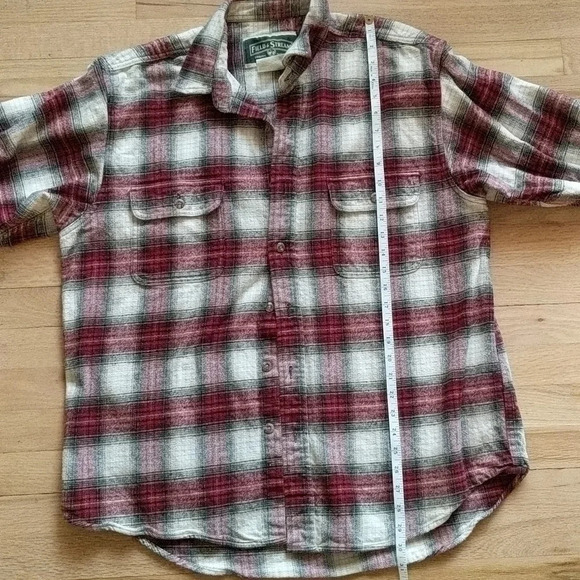 Vintage Field & Stream Flannel Shirt Red Plaid XL - Picture 8 of 11
